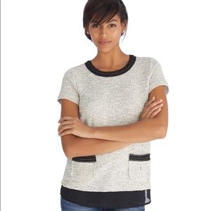 White House Black Market Tweed Chain Boxy Top.